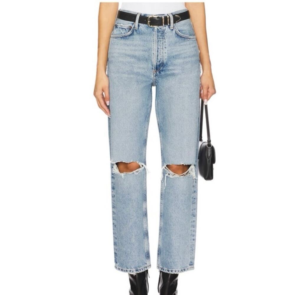 AGOLDE 90s Jean Size 30 High Rise Straight Leg Distressed Rigid Denim​​